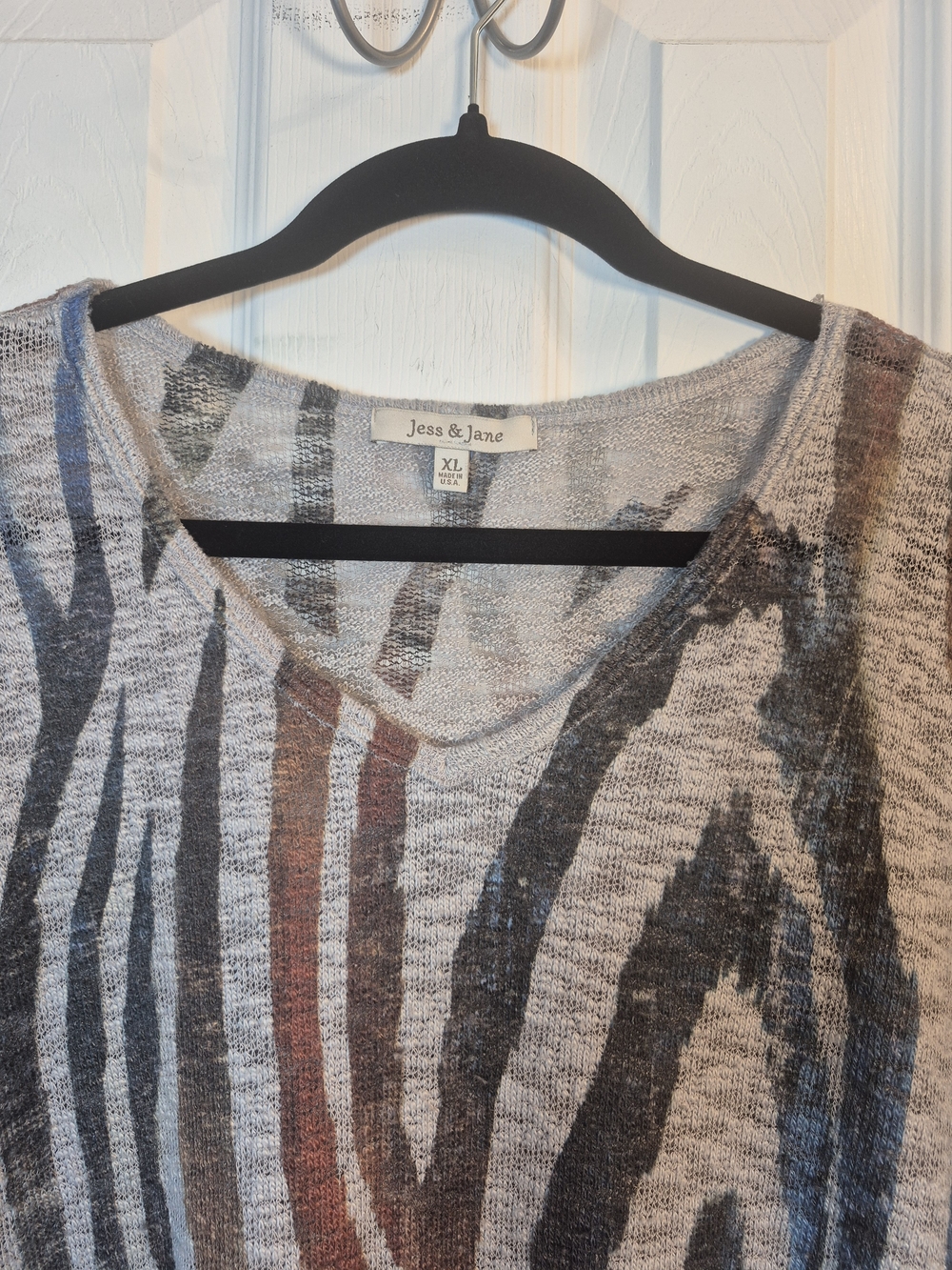Jess & Jane Oversized Zebra Print Tunic XL Hanky Hem Asymmetrical Knit Sweater - Picture 4 of 6